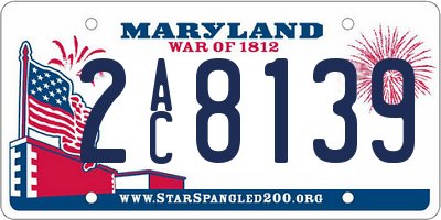 MD license plate 2AC8139