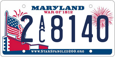 MD license plate 2AC8140
