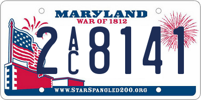 MD license plate 2AC8141