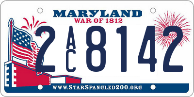 MD license plate 2AC8142