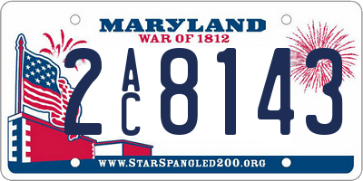MD license plate 2AC8143