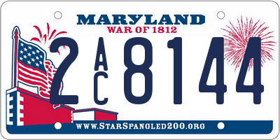 MD license plate 2AC8144