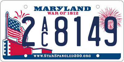 MD license plate 2AC8149