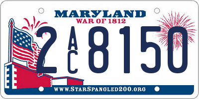 MD license plate 2AC8150