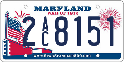 MD license plate 2AC8151