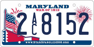 MD license plate 2AC8152