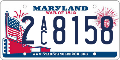 MD license plate 2AC8158