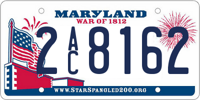 MD license plate 2AC8162