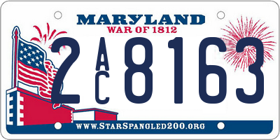 MD license plate 2AC8163