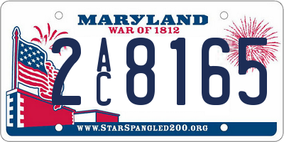 MD license plate 2AC8165