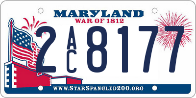 MD license plate 2AC8177