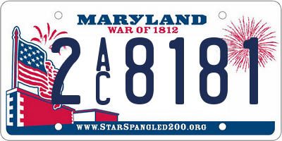 MD license plate 2AC8181