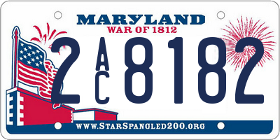 MD license plate 2AC8182