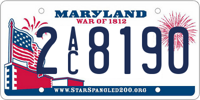 MD license plate 2AC8190