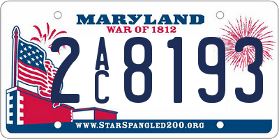 MD license plate 2AC8193