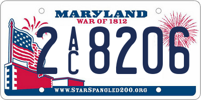 MD license plate 2AC8206