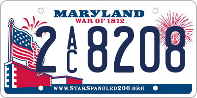 MD license plate 2AC8208