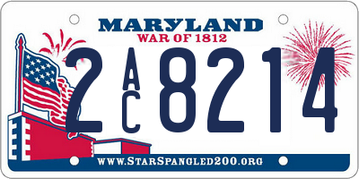 MD license plate 2AC8214