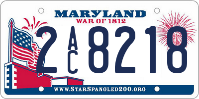 MD license plate 2AC8218