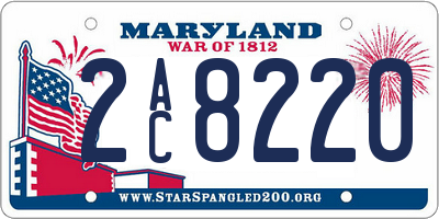 MD license plate 2AC8220