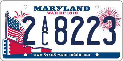 MD license plate 2AC8223