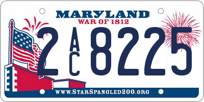 MD license plate 2AC8225