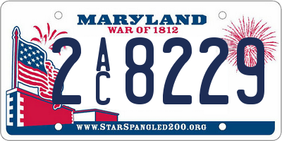 MD license plate 2AC8229