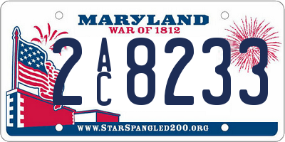 MD license plate 2AC8233
