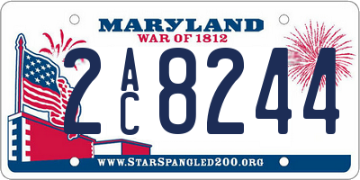 MD license plate 2AC8244
