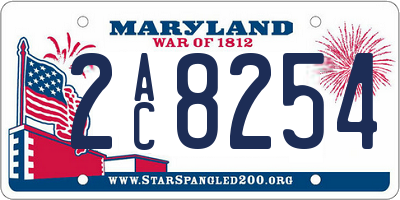 MD license plate 2AC8254