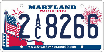MD license plate 2AC8266