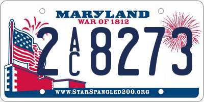 MD license plate 2AC8273