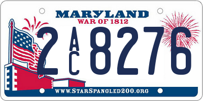MD license plate 2AC8276