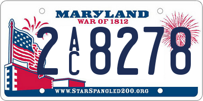 MD license plate 2AC8278