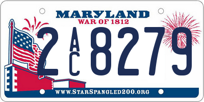 MD license plate 2AC8279