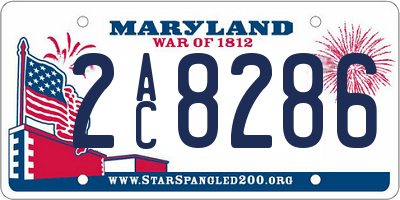 MD license plate 2AC8286