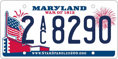 MD license plate 2AC8290