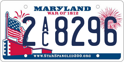MD license plate 2AC8296