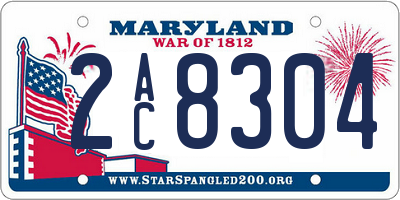 MD license plate 2AC8304