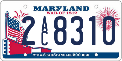 MD license plate 2AC8310