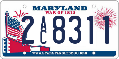 MD license plate 2AC8311