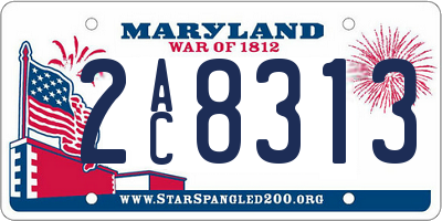MD license plate 2AC8313