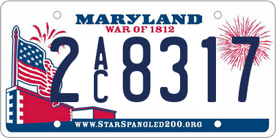 MD license plate 2AC8317