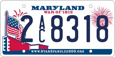MD license plate 2AC8318