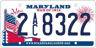 MD license plate 2AC8322