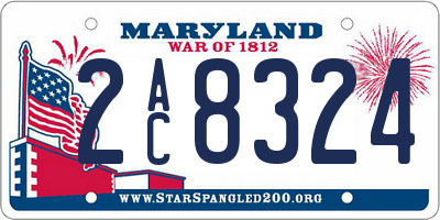 MD license plate 2AC8324