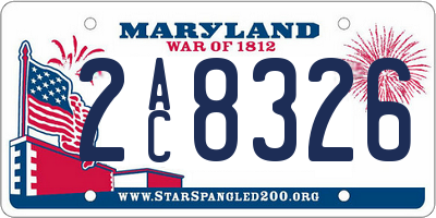 MD license plate 2AC8326