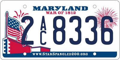 MD license plate 2AC8336
