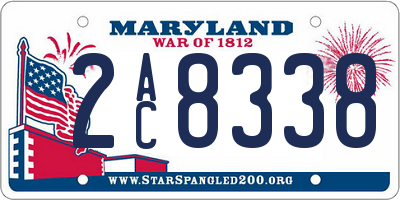 MD license plate 2AC8338