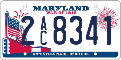 MD license plate 2AC8341